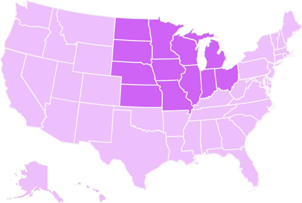 Midwest US Map
